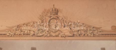 1901 Ferenc József császár katonai vezetőkkel hadgyakorlaton. Nagyméretű, feliratozott fotó, altábor...