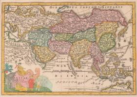 (Ázsia nyelvi térképe) Christoph &amp; Johann Christopf Weigel 1745. Asiae nove delineatio. Szín...