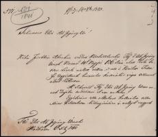 1840 Hadház (Hajdúhadház), Pély (Nagy) Gábor (1780-1849) hajdúkerületi főkapitány hivatalos levele d...