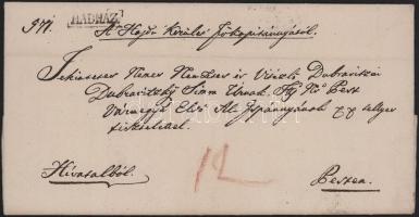 1840 Hadház (Hajdúhadház), Pély (Nagy) Gábor (1780-1849) hajdúkerületi főkapitány hivatalos levele d...