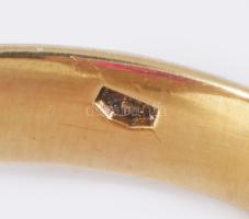 14k arany (Au) gyűrű, szintetikus rubinnal, jelzett, 1937-1966 közötti fémjel, br 9 g, 63