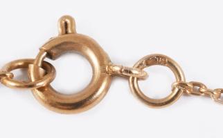 14k arany (Au) mérleg medálos nyaklánc, jelzett, Péznverő, 3,45 g