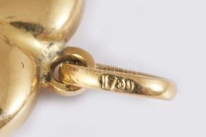 18k arany (Au) szív alakú medál jelzett 2,02 g