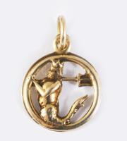 14k arany (Au) Poszeidon figurás medál, jelzett, 0,71 g