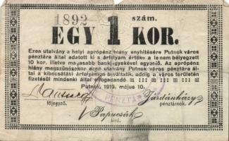 Putnok 1919. 1K T:III- R!