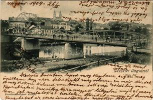 1904 Ungvár, Uzshorod, Uzhhorod, Uzhorod; Nagy híd. Feuerlicht testvérek kiadása / bridge