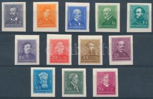 1932/1937 Arcképek I. vágott sor (5f és 25f nélkül) (40.000) / Mi 489-500 imperforated set