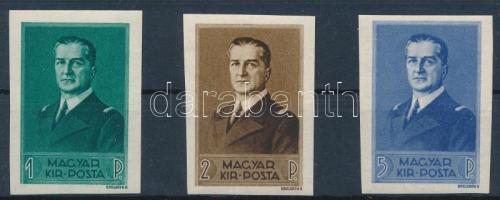 1938 Kormányzói arcképsor I. vágott sor (80.000) / Mi 565-567 imperforated set