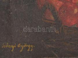 Szőnyi György jelzéssel: Szerelmespár. Olaj, vászon. Dekoratív, javított fakeretben. 60x48 cm