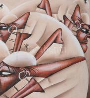 Olvashatatlan jelzéssel: Alakok. Olaj, fa, fakeretben, 21,5×26,5 cm