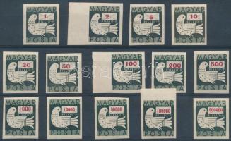 1946 Billiós vágott sor (40.000) / Mi 919-932 imperforated set