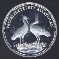1992. 200Ft Ag "Veszélyeztetett állatvilág-gólya" T:PP