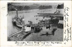 1898 Parník "Frantisek Josef" po vybuchu / The steamship "Francis Joseph" after ...
