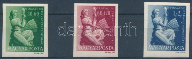 1946 Parasztnapok vágott sor (80.000) / Mi 960-962 imperforated set