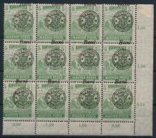 Nagyvárad 1919 Magyar Posta 5f ívsarki 12-es tömb elcsúszott felülnyomással
Signed: Bodor