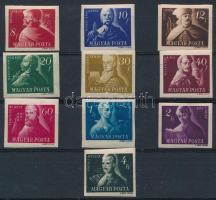 1947 Szabadsághőseink vágott sor (80.000) / Mi 971-980 imperforated set