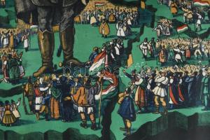 Tary Lajos (1884-1972): Szózat. Nagyméretű irredenta plakát. Litográfia, papír, jelzett a plakáton. ...