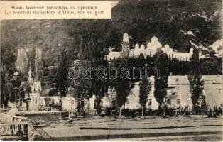Mount Athos, Le nouveau monastere d'Athos, vue du port / Orthodox monastery, view from the port...