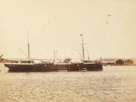 cca 1890-1900 Az Osztrák-Magyar Cs. és Kir. Haditengerészet (K. u. k. Kriegsmarine) SMS Pelikan hajó...