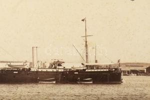 cca 1890-1900 Az Osztrák-Magyar Cs. és Kir. Haditengerészet (K. u. k. Kriegsmarine) SMS Pelikan hajó...