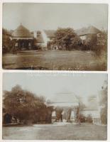 1910 Tolna, Tolnay-Knefély kastély, kúria. Hátoldalt Knefélyné levele - 2 db régi fotó képeslap / 2 ...