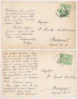 1910 Tolna, Tolnay-Knefély kastély, kúria. Hátoldalt Knefélyné levele - 2 db régi fotó képeslap / 2 ...