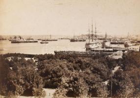 cca 1890-1900 Póla, kikötői látkép az Osztrák-Magyar Cs. és Kir. Haditengerészet (K. u. k. Kriegsmar...