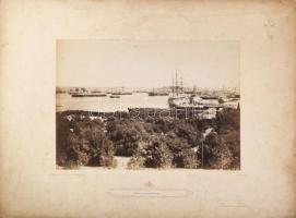 cca 1890-1900 Póla, kikötői látkép az Osztrák-Magyar Cs. és Kir. Haditengerészet (K. u. k. Kriegsmar...