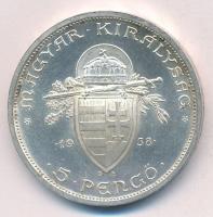 1938. 5P Ag "Szent István" T:AU,XF patina, ph.
Adamo P8.1