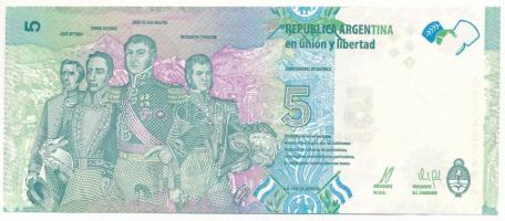 Argentína 2015(DN) 5P "02143149A" T:UNC
Argentina 2015(ND) 5 Pesos "02143149A" ...
