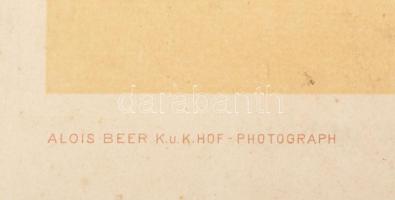 cca 1890-1900 Póla, Fisella, dokk matrózokkal és hajókkal; nagyméretű fotó kartonon, Alois Beer K.u....
