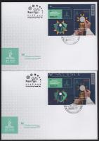 2021 Nemzetközi Eucharisztikus Kongresszus normál és speciális blokkok 1-1 FDC-n, piros és fekete az...