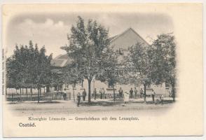 Csatád, Lenauheim (Temes); Községháza, Lenau tér. Bierbaum Gyula felvétele / town hall, square