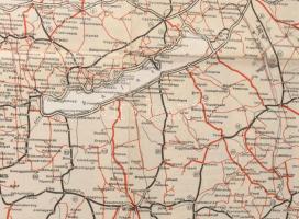 1947 Magyarország Új Autotérképe, 1947. nyár, tervezte: Reizinger Nándor, 1:600,000, korabeli reklám...