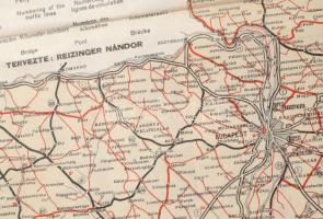 1947 Magyarország Új Autotérképe, 1947. nyár, tervezte: Reizinger Nándor, 1:600,000, korabeli reklám...