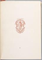 Kozma Lajos: - - szignetkönyve. Kner Imre előszavával. Gyoma, 1925, Kner Izidor, XVIII+2 p.+50 t. El...