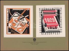 1929 Kaesz Gyula (1897-1967): Boldog új évet! 2 db újévi üdvözlet, 14×13 cm