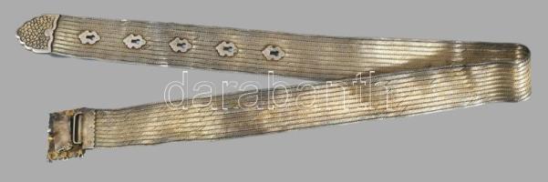 cca 1890 Ottomán ezüst (Ag) öv a Semsey grófi családi hagyatékból. Jelzett, a tárgyon végig szultáni...