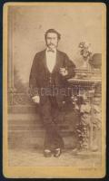 cca 1870 Majoross Antal (1838-1888) orvos, keményhátú fotó Erdősy Rezső (Pest, Vác) műterméből 10,5×...