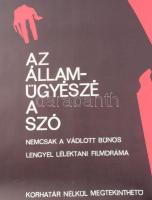 Bánki László (1916-1991): Az államügyészé a szó. Filmplakát, papír, jelzett a plakáton, Offset Nyomd...