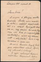 1907 Hermann Ottó (1835-1914) természettudós, politikus, saját kézzel írt magyar nyelvű levele öccsé...