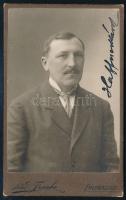 cca 1910 Haffner Károly székesfővárosi tanácsnok, keményhátú fotó Rudolph Franke (Freiwaldau) műtere...