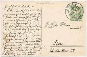 1909 Zágor, Roden, Zagar; Fő tér, kerekes kút / main square, well