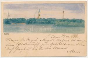 1899 Csene, Tschene, Cenej, Cenei; kézzel festett látkép / hand-painted general view (non PC)