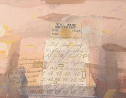 Horkay István (1945): Valaki önmaga, 1997. Vegyes technika, kollázs, farost, jelezve jobbra középen ...