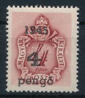 Nagyvárad I. 1945 Barnaportó 4P/4f III. típus, papírránc / paper crease
Signed: Bodor