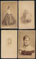 ca 1860 7 db vizitkártya fotó hölgyekről / 7 cdv ohotos