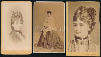 ca 1860 7 db vizitkártya fotó hölgyekről / 7 cdv ohotos