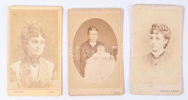 ca 1860 6 db vizitkártya fotó hölgyekről / 6 cdv photos