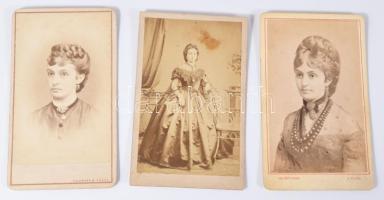 ca 1860 6 db vizitkártya fotó hölgyekről / 6 cdv photos